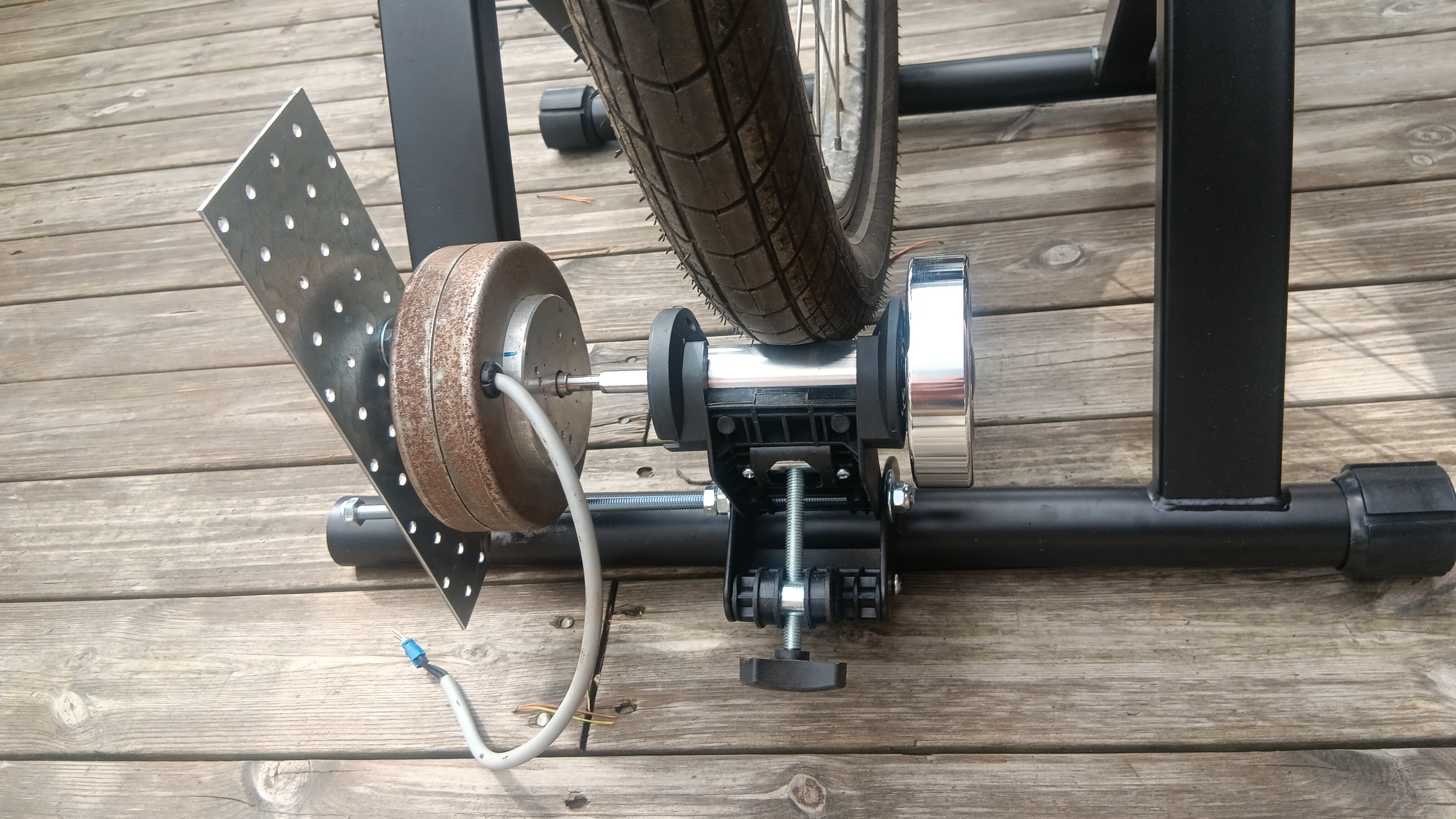 Close up of generator stand