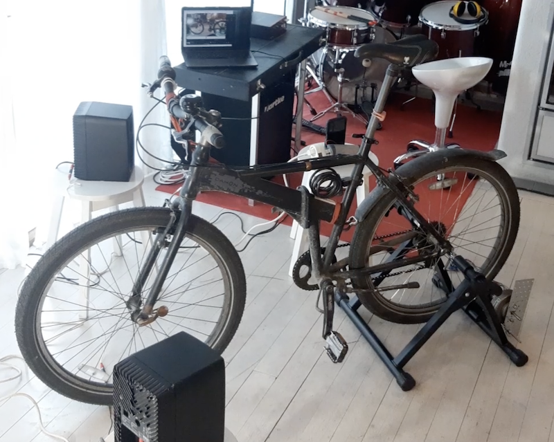 Bike on Generator station in studio